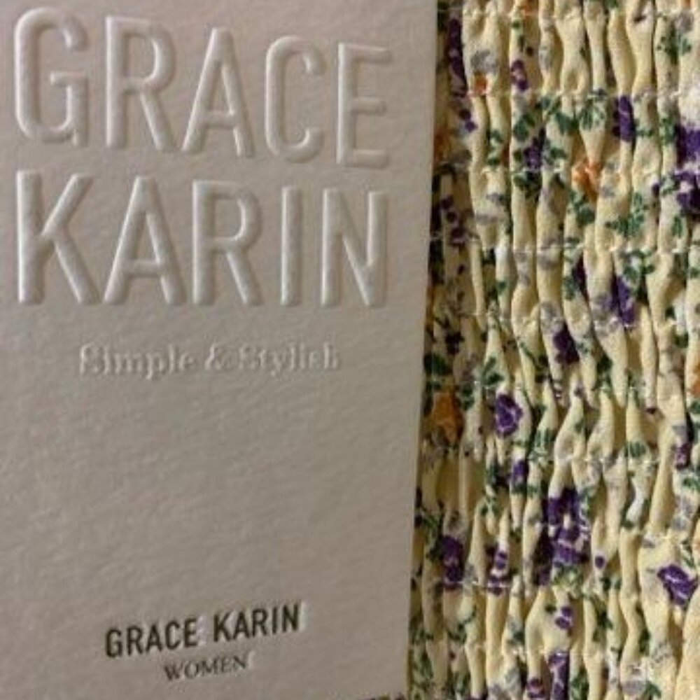 GRACE KARIN Women's 2025 Summer Floral Boho Dress Square Neck Strapped Swing - Picture 6 of 6
